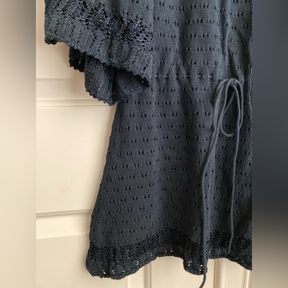 Vintage ANTHRO Moth Navy Tunic Sweater - Picture 5 of 6